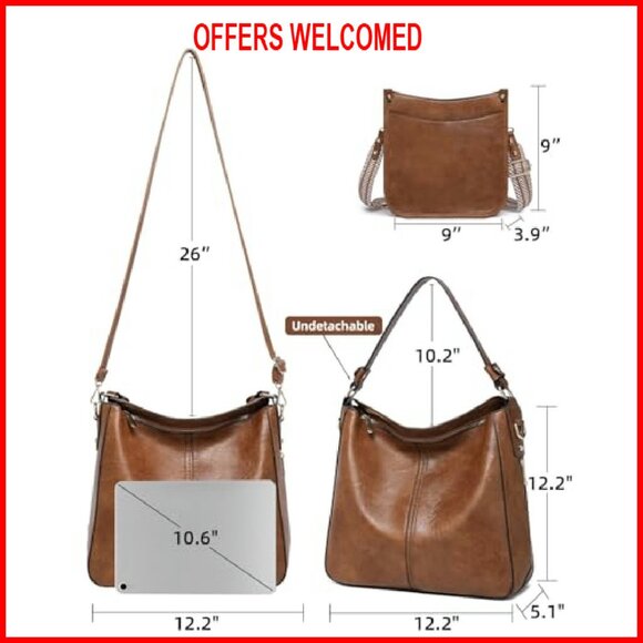 3-Piece Leather Purse Set with Wallet, Crossbody & Tote Bags - Picture 5 of 8